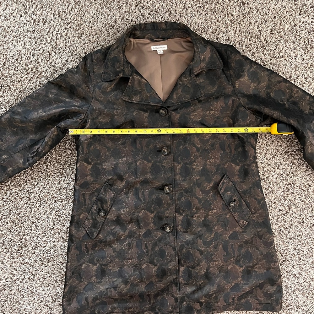 Coldwater Creek Women's Black and Brown Trench Coat - Picture 3 of 9
